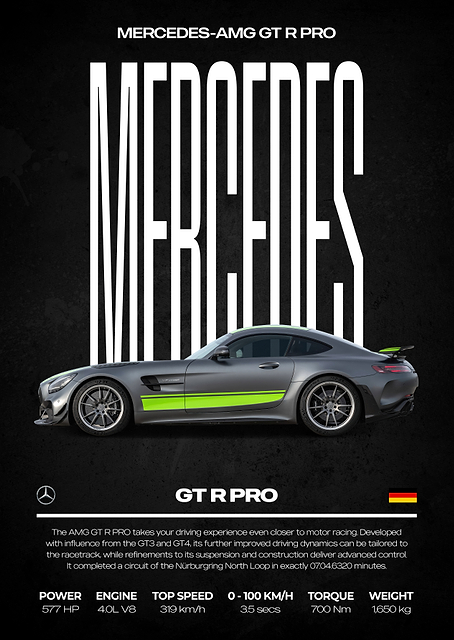 Mercedes-AMG GT R PRO Poster / PLATINA