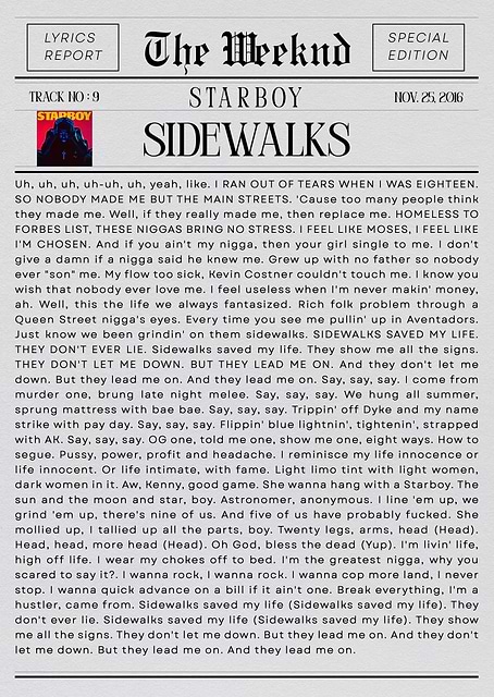 The Weeknd Sidewalks / platina