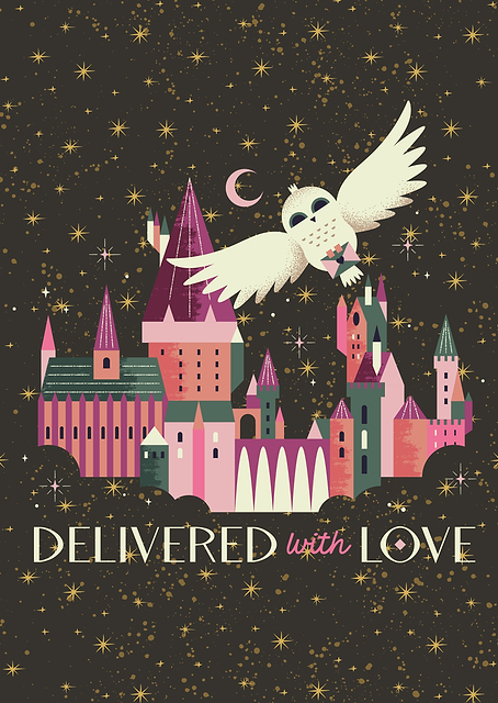 Hogwarts Owl Post, Delivered with Love / PLATINA