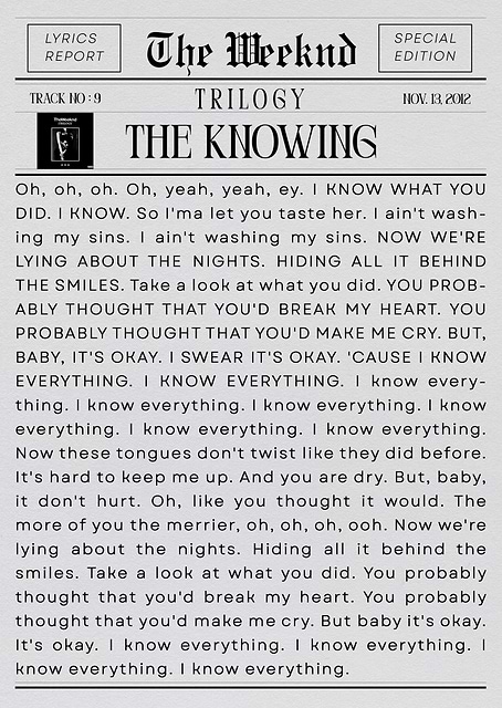 The Weeknd The Knowing / platina