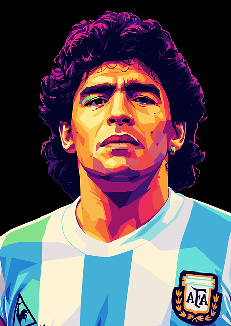 Diego Maradona Pop Art Portrait / PLATINA