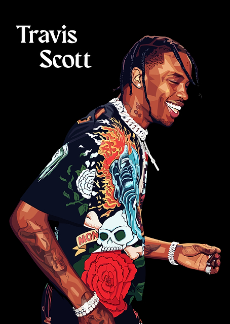 Travis Scott Portrait / platina