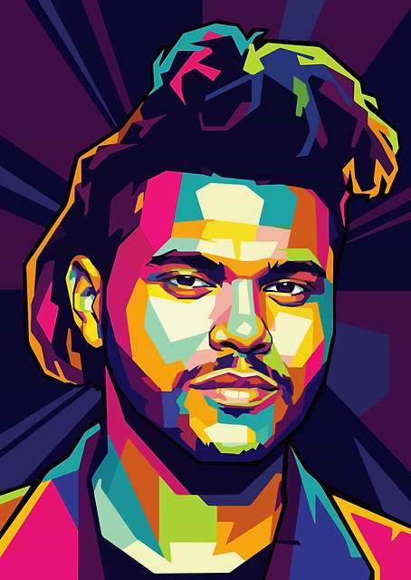 The Weeknd WPAP Portrait / platina