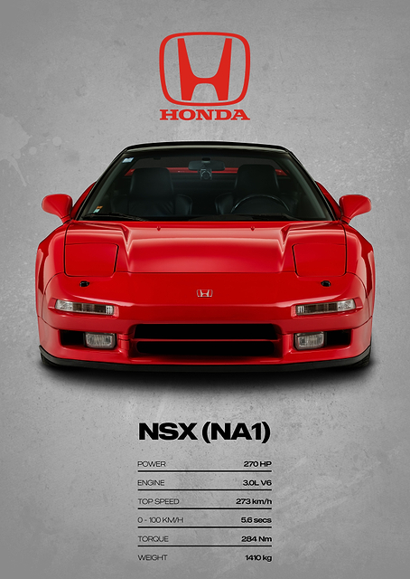 Honda NSX NA1 Car Poster / PLATINA
