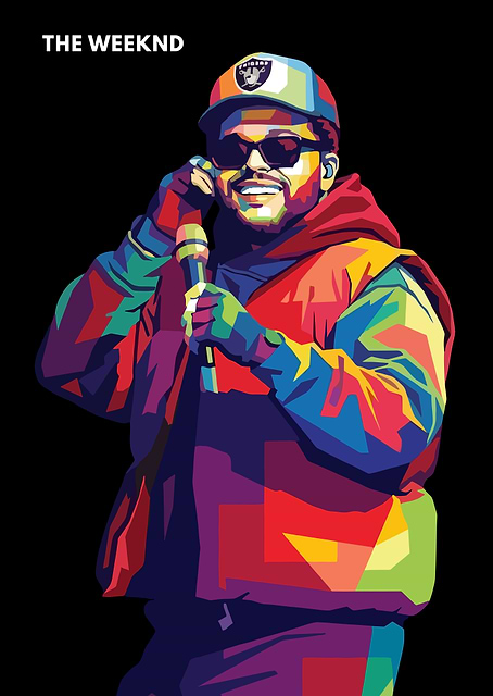 The Weeknd Pop Art Portrait / platina