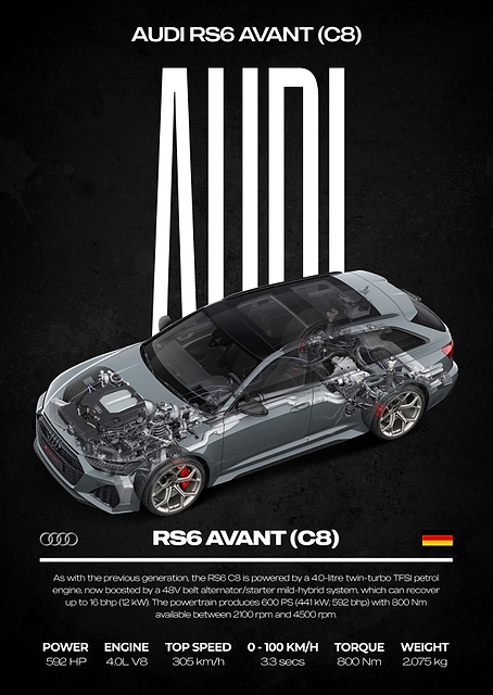 Audi RS6 Avant C8 Cutaway / PLATINA