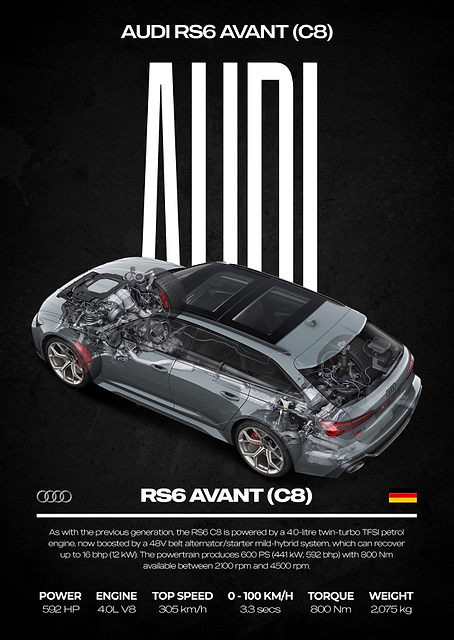 Audi RS6 Avant C8 Cutaway / PLATINA