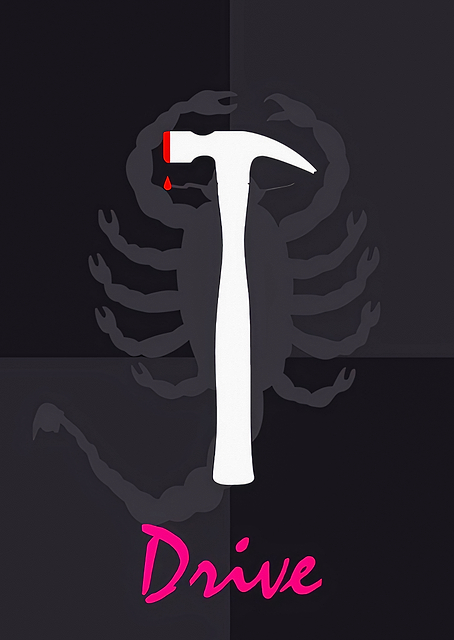 Drive Movie Poster Minimalist Art / platina