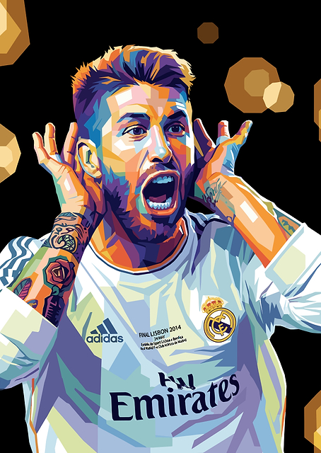 Sergio Ramos Pop Art Portrait / PLATINA