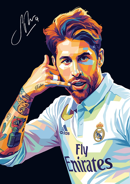 Sergio Ramos Pop Art Portrait / PLATINA