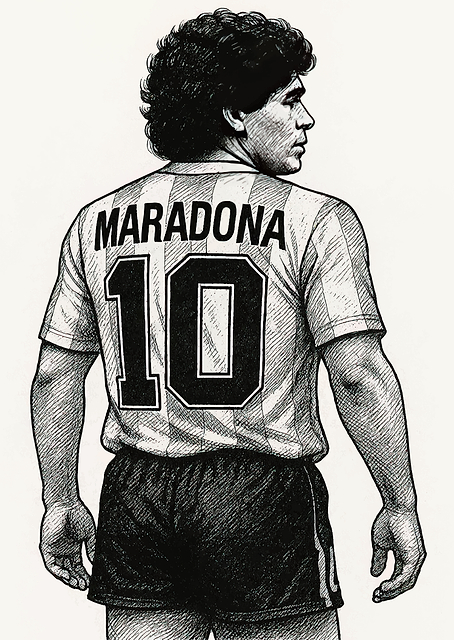 Diego Maradona Back View / PLATINA