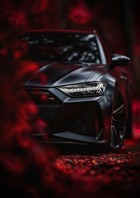 Matte Black Audi RS6 Avant poster / PLATINA