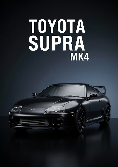 Black Toyota Supra MK4 poster / PLATINA