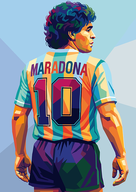 Diego Maradona Pop Art Portrait / PLATINA