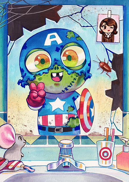 Marvel Snap: Chibi Zombie Captain America / PLATINA