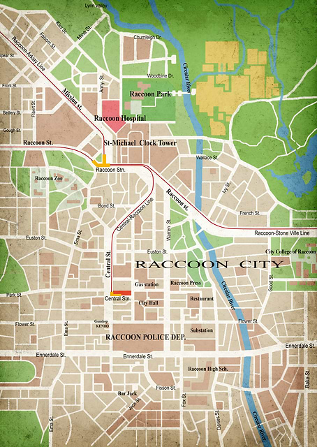 Raccoon City Map / platina