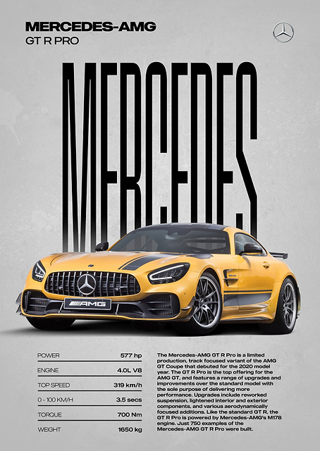 Mercedes-AMG GT R Pro Poster / PLATINA