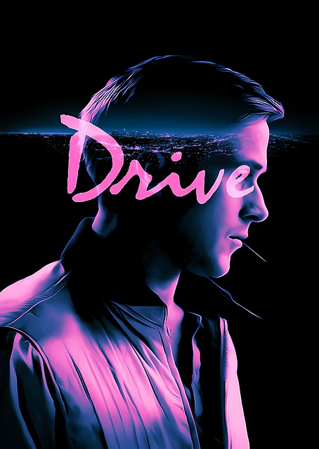 Drive Movie Poster with Ryan Gosling / platina