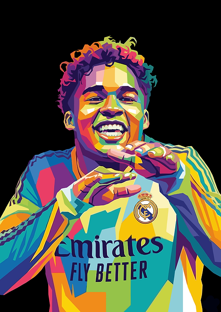 Endrick Soccer Player Pop Art Portrait / PLATINA