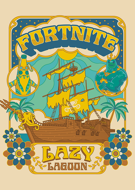 Fortnite Lazy Lagoon Retro Voyage / PLATINA