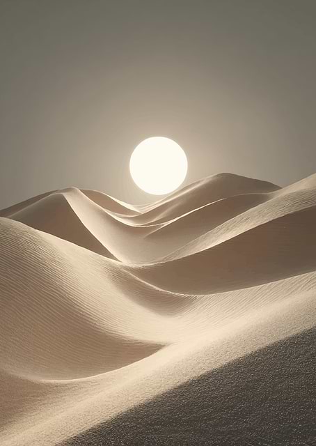 Desert Dunes Under a Bright Sun / platina