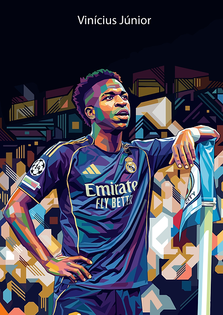 Vinícius Júnior Pop Art Portrait / PLATINA