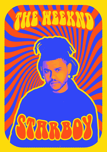 The Weeknd Starboy Poster / platina