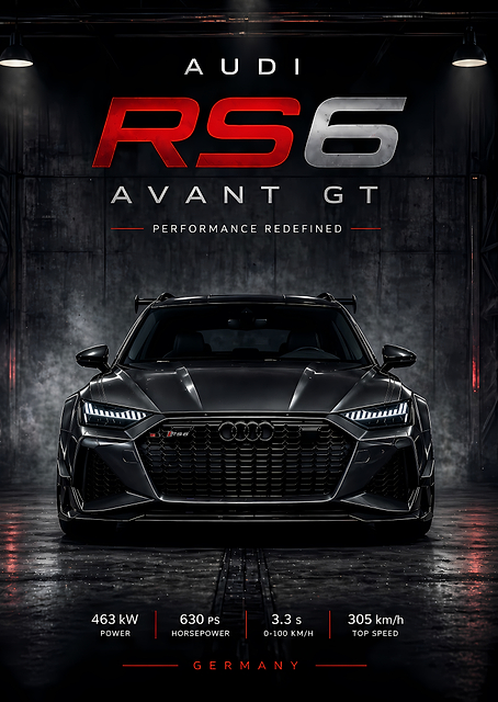 Audi RS6 Avant GT Poster / PLATINA