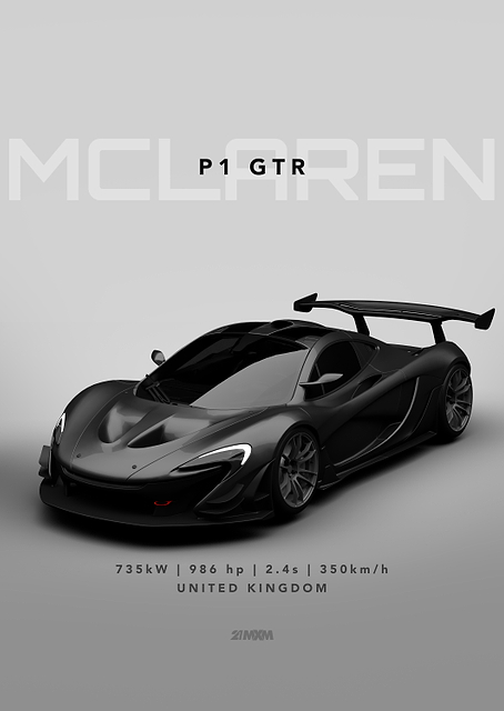 McLaren P1 GTR Poster / PLATINA