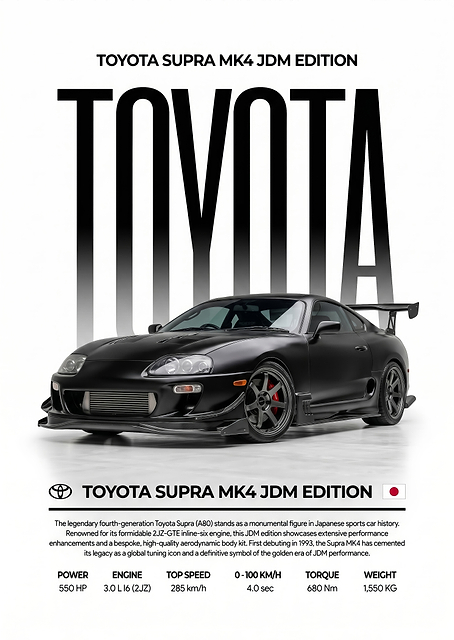 striking toyota supra mk4 jdm Poster / PLATINA