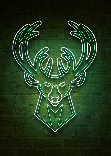 Milwaukee Bucks Fear the Deer Neon / PLATINA