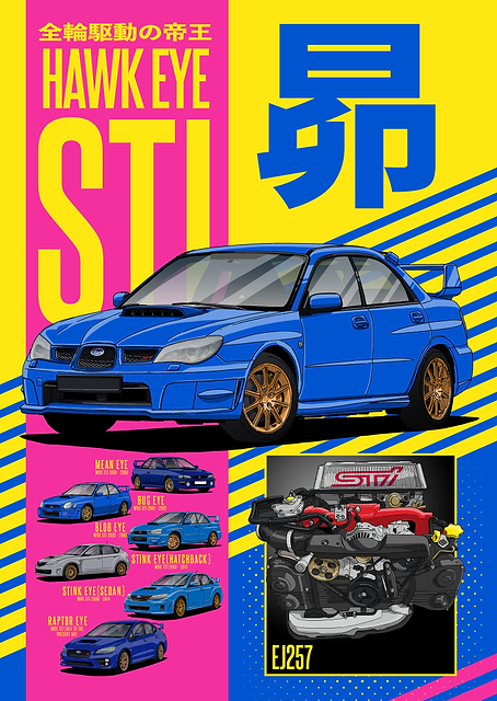 Subaru Impreza WRX STI Hawk Eye Poster / PLATINA