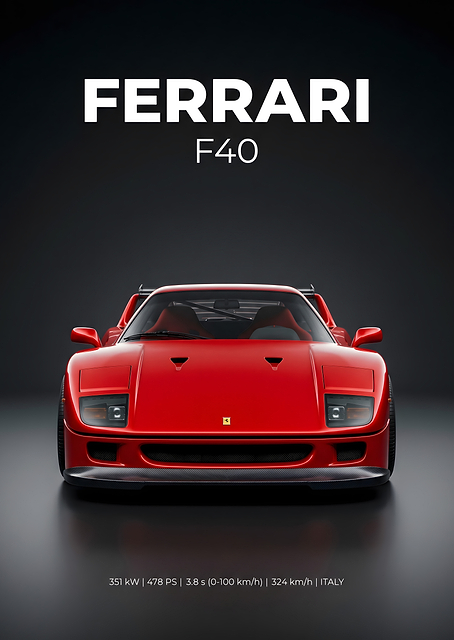 Ferrari F40 Poster / PLATINA