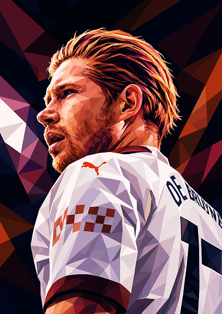 Kevin De Bruyne Geometric Portrait / PLATINA