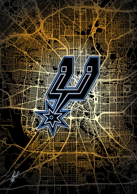 San Antonio Map: Spurs Pride / PLATINA