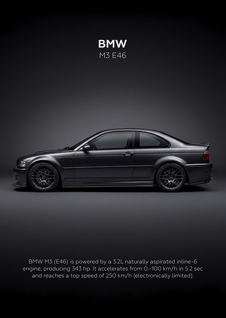 BMW M3 E46 Dark Car / PLATINA