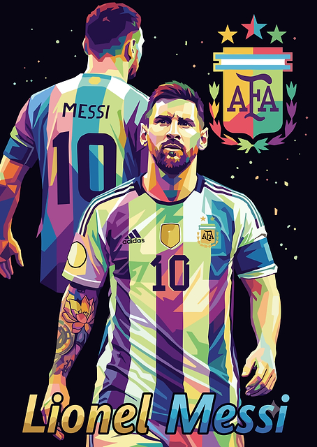 Lionel Messi Argentina Pop Art / PLATINA