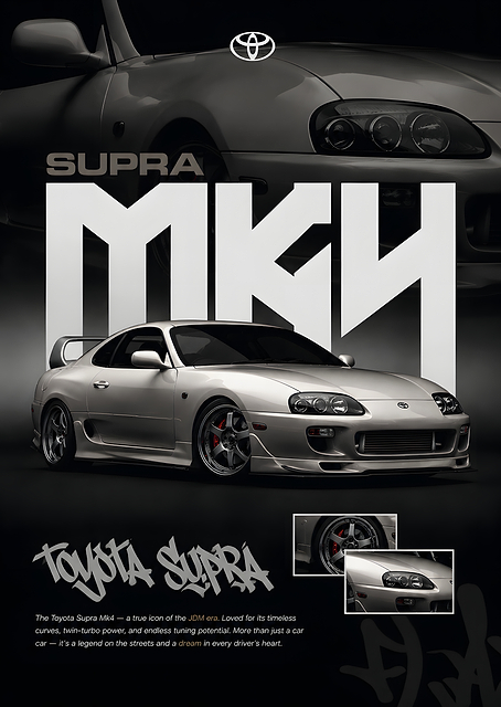 Toyota Supra MK4 Poster / PLATINA