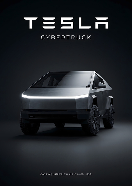 Tesla Cybertruck Futuristic Design / PLATINA