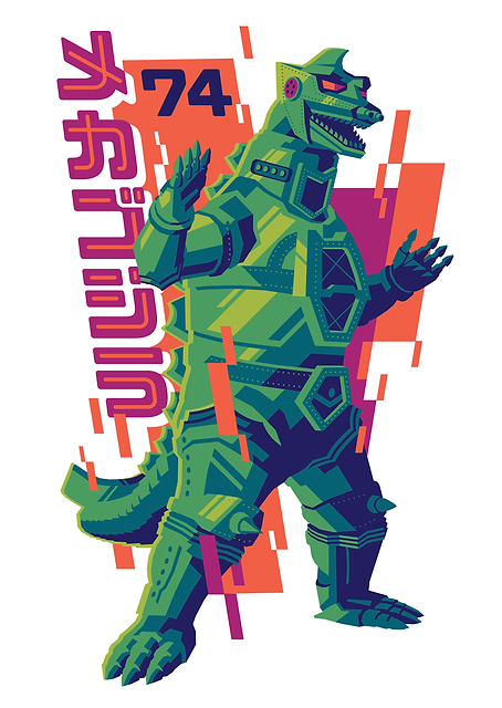 Classic Mechagodzilla 1974 by Tom Whalen / PLATINA
