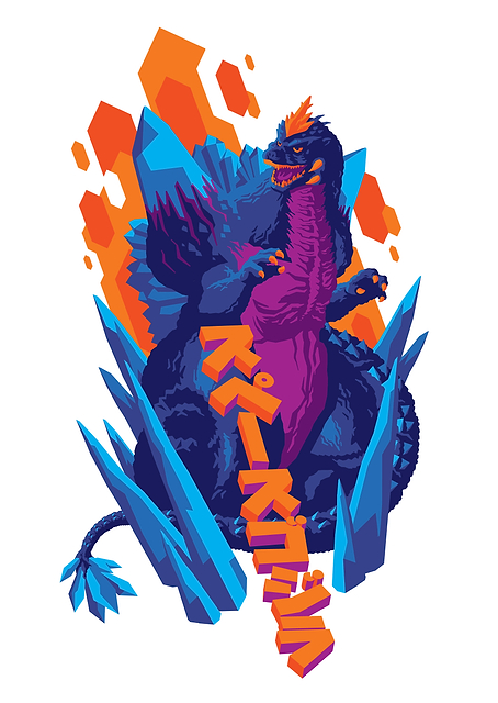 Classic SpaceGodzilla by Tom Whalen / PLATINA