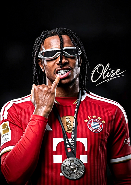Footballer Michael Olise with Championship Medal / PLATINA