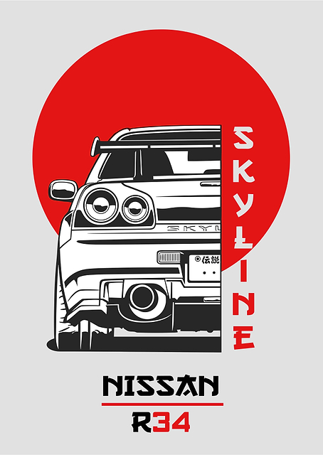 Nissan Skyline R34 Rear View / PLATINA