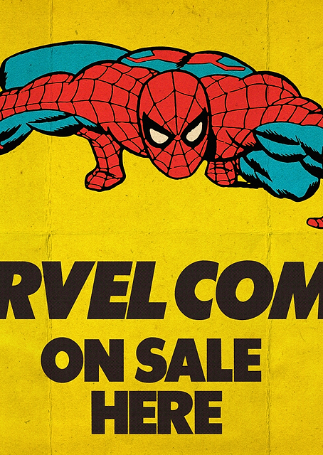 Crouching Retro Spider-Man Marvel Comics / PLATINA