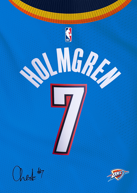 Thunder Signature Jersey- Chet Holmgren / PLATINA