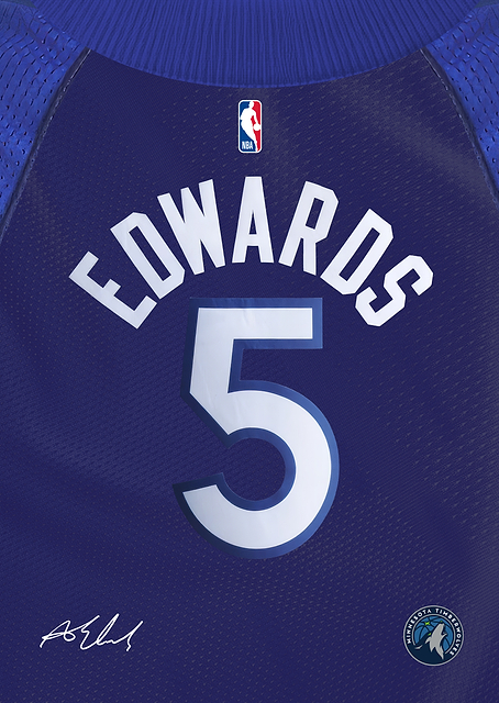 Timberwolves Signature Jersey- Anthony Edwards / PLATINA