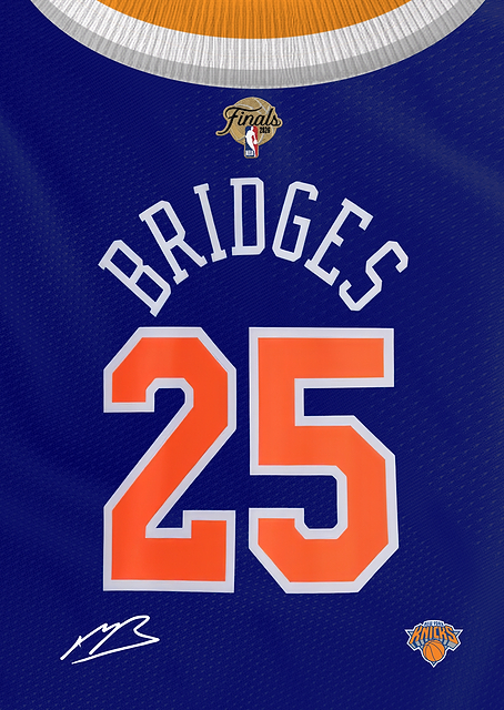 Knicks 2026 NBA Finals Signature Jersey- Mikal Bridges / PLATINA