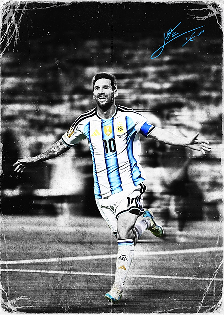 Lionel Messi celebrating a goal / PLATINA