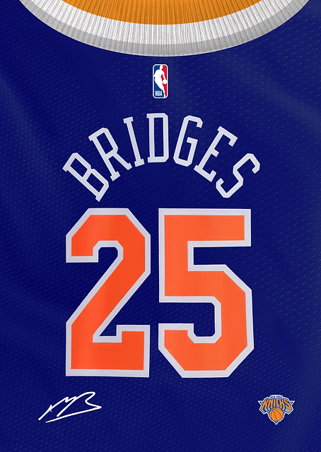 Knicks Signature Jersey- Mikal Bridges / PLATINA