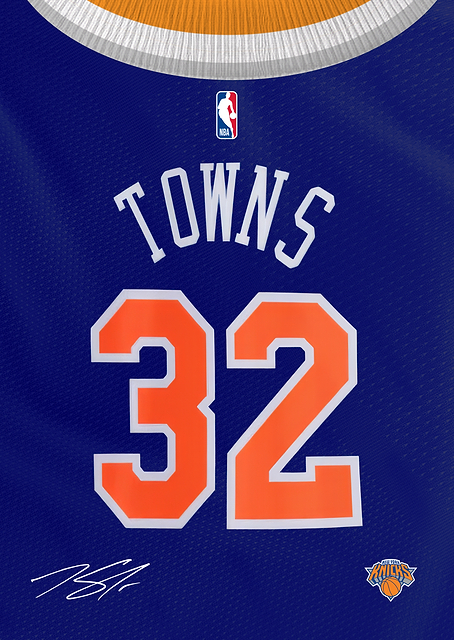Knicks Signature Jersey- Karl Anthony Towns / PLATINA